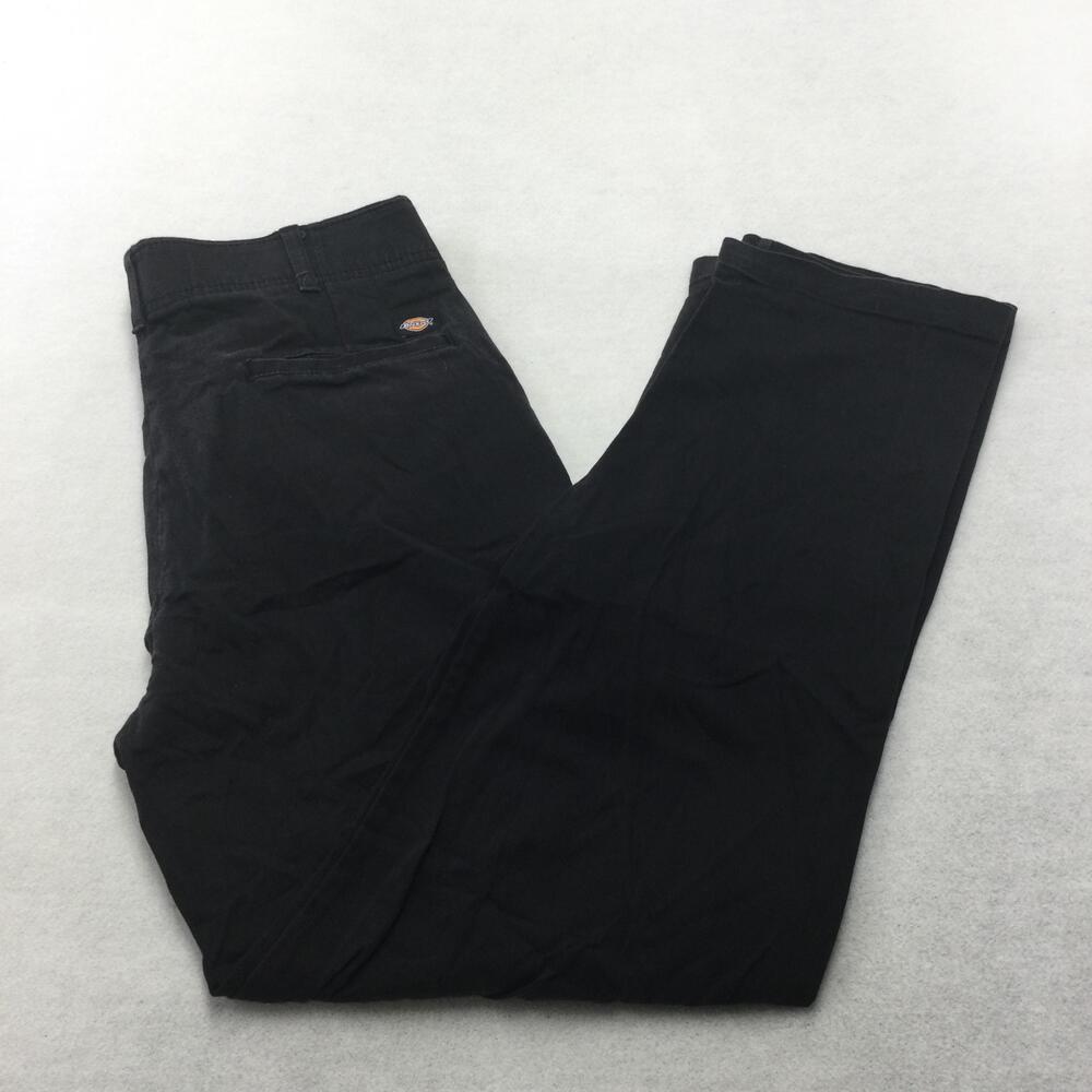 Dickies Cargo Pants Mens 34x32 Black Relaxed Fit Canvas Workwear Utility Stretch
